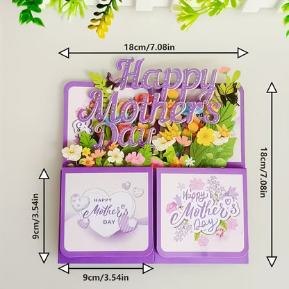 Pop-up 3D Blomsterkort för Mors dag – Dekorativt och minnesvärt gåvokort för kvinnor