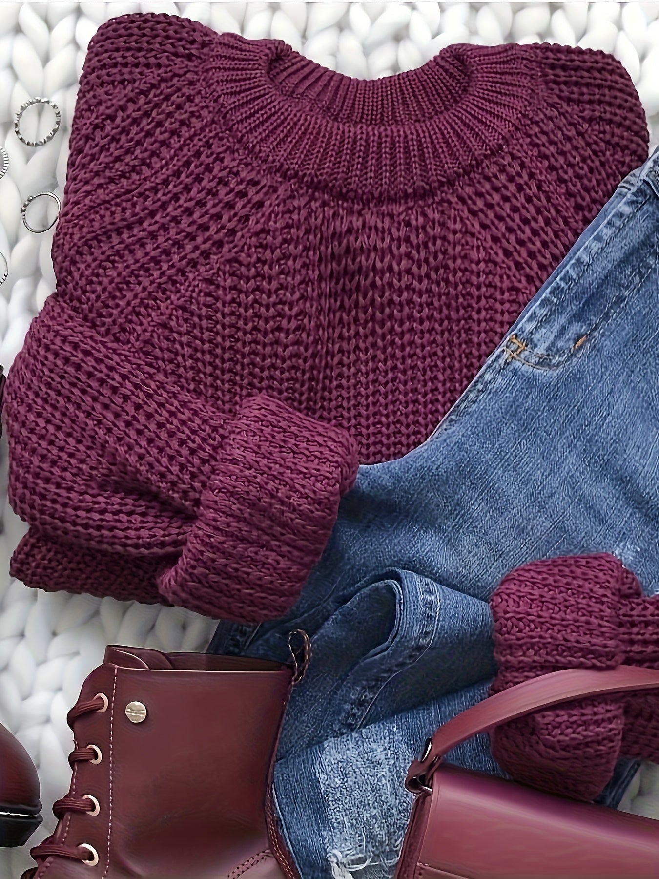 Damtröja stickad elegant långärmad höst/vinter loose fit