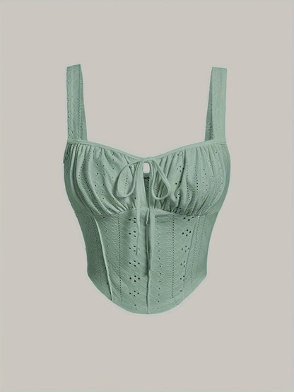 Dam Bustier Top med Knytning – Feminint och Trendigt Modeplagg för Vår och Sommar