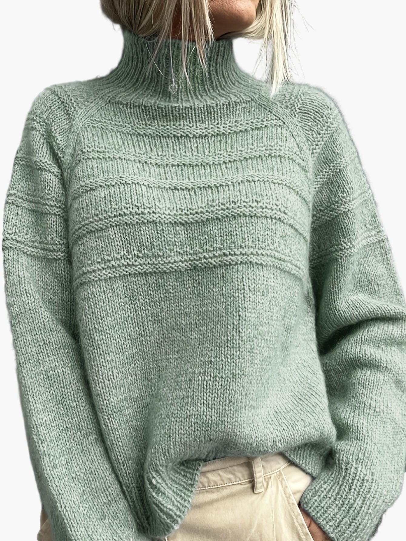 Damstickad Polotröja Elegant Vardagsstil