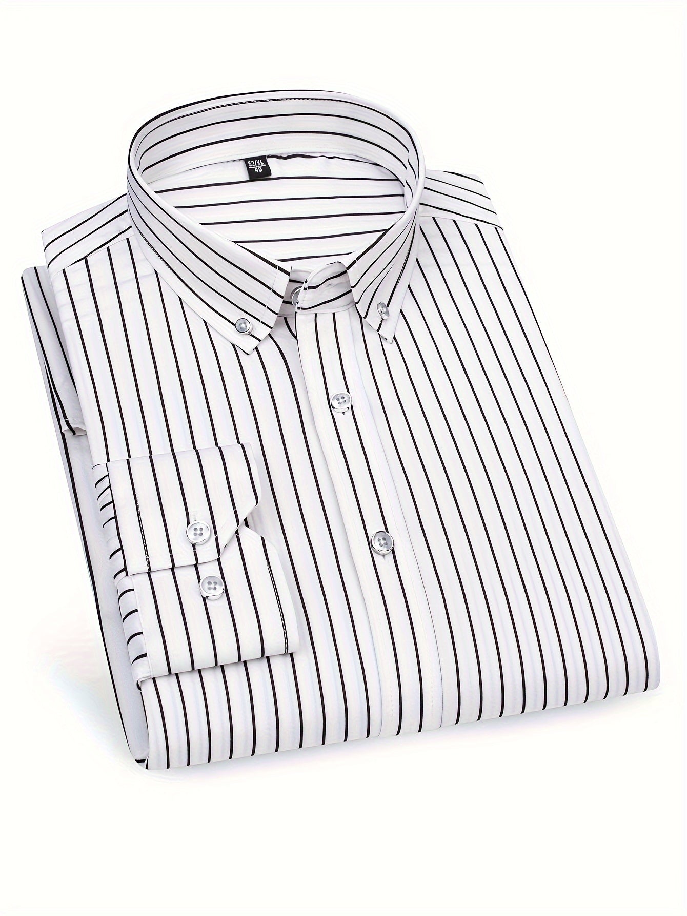 Herrskjorta Slim Fit Randig Stil för Vardagsbruk och Utekvällar