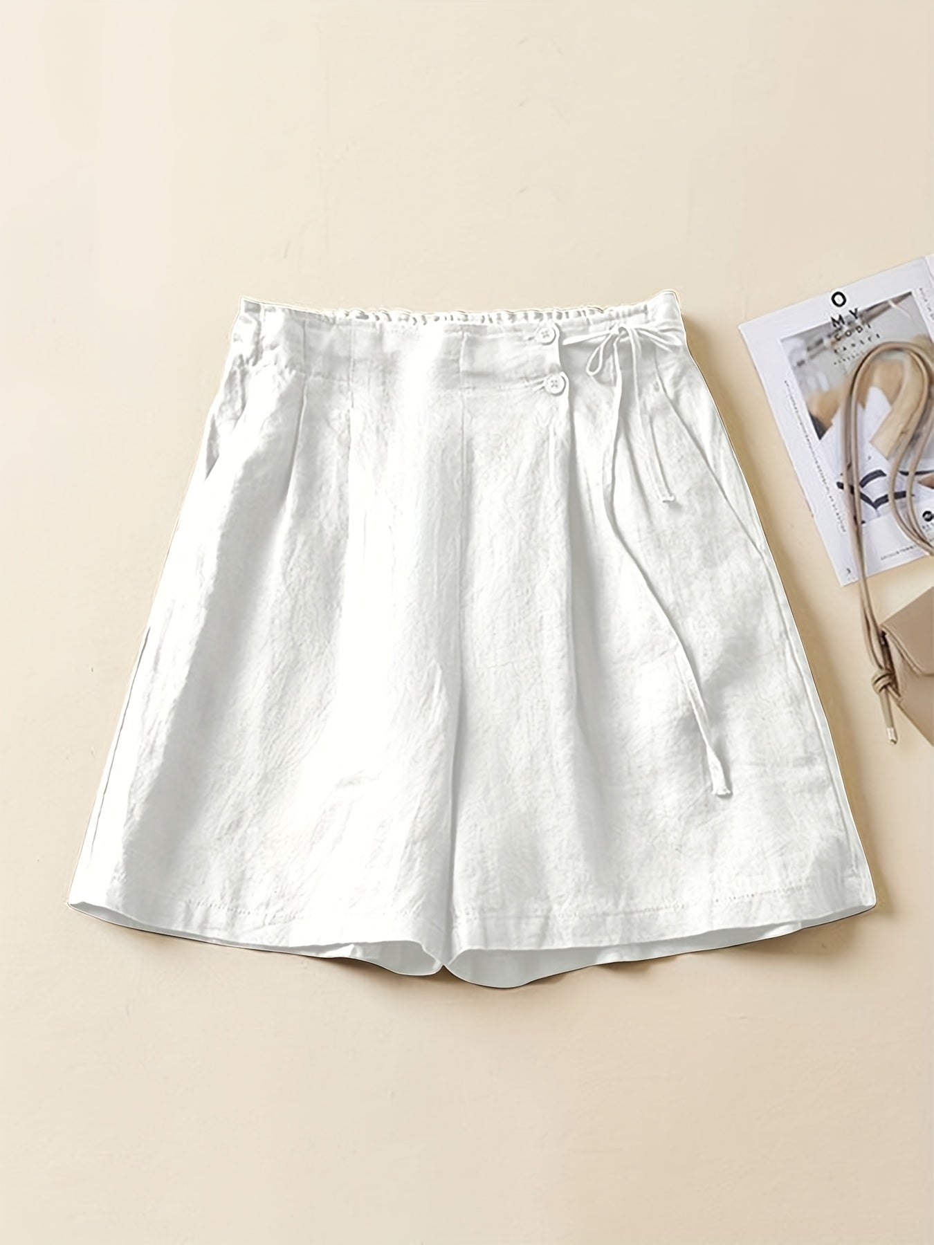 Dam Bermuda Shorts med Hög Midja och Avslappnad Passform – Perfekt för Sommarens Vardag