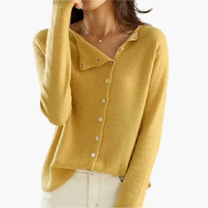 Damkofta med asymmetrisk knäppning – Elegant och bekväm cardigan för vardag och fest