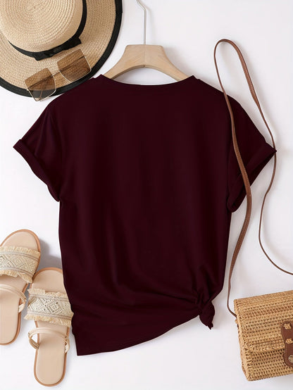 Dam T-shirt med tryck – Perfekt Oimponerad, Casual Stil, Vardagsanvändning