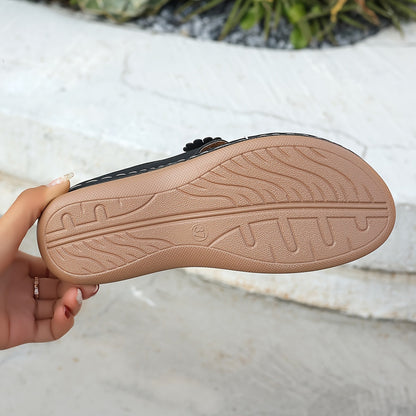 Dam Sandaler med Blommor - Casual Flip Flops för Sommar och Fritid