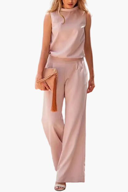 Damernas eleganta ärmlösa byxdress – Stilfull för vardag och fest