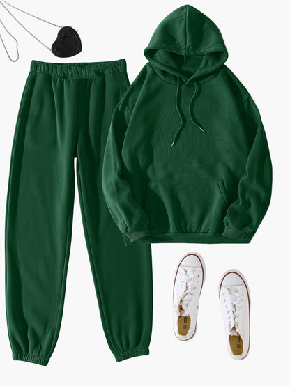 Damers avslappnade sportiga hoodie och byxset – perfekt för vardag och fritid