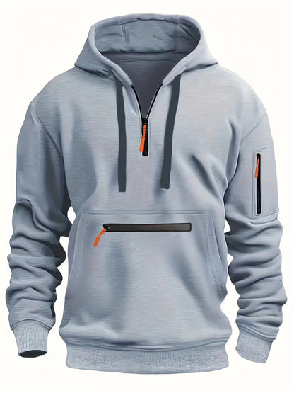 Nils - Praktisk hoodie med flera fickor för herrar