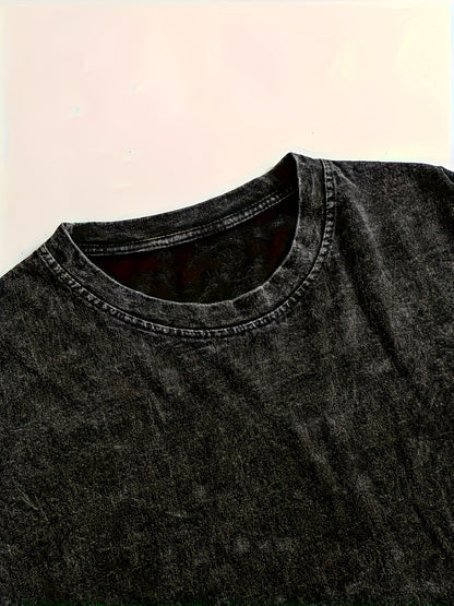 Herr T-shirt med tryck, avslappnad streetwear-stil för vardagsbruk