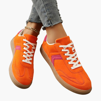 Dam Sneakers Retro Stil Färgblock Vardagsskor