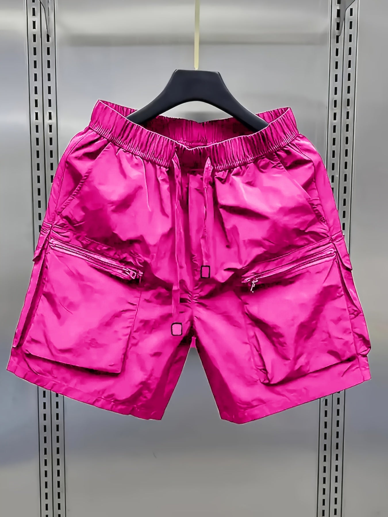 Herrarnas avslappnade cargoshorts med stora fickor och dragkedja – trendig streetwear för vardag och fritid