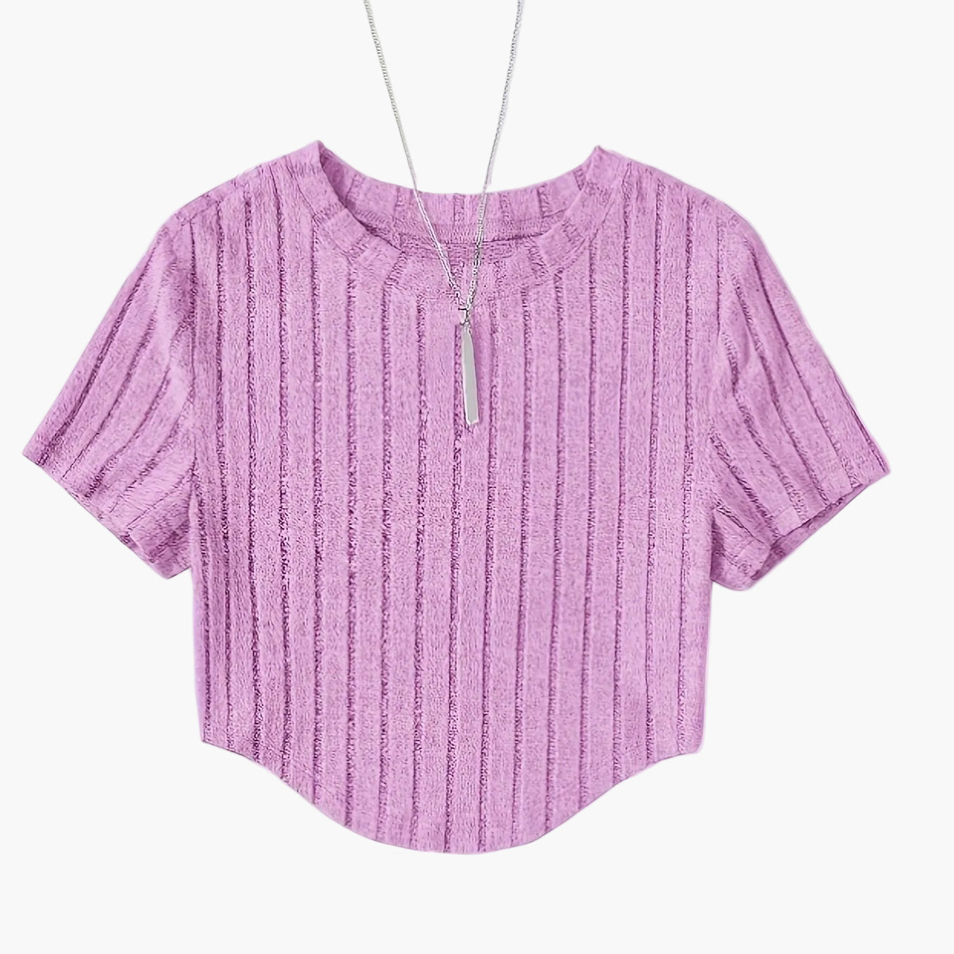 Dam Topp Kortärmad Ribbad Crop Top Casual Sommar