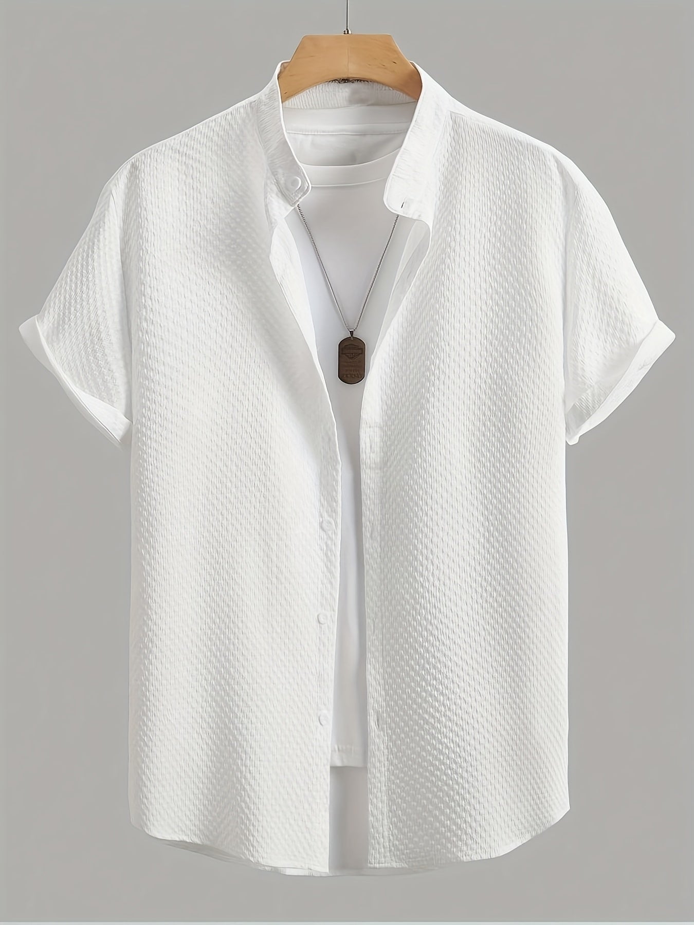 Herr Skjorta Kortärmad Casual Med T-shirt Layered Look, Perfekt För Sommar