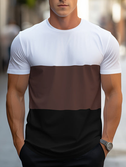 Herr T-shirt med färgblock – Modern och avslappnad stil för vardagsbruk