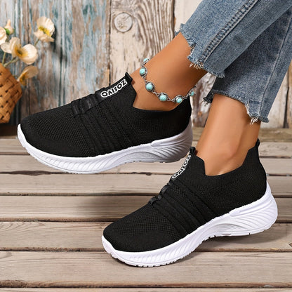 Dam Sneakers Slip-on Sportiga Vardagsskor Låg Modell – Trendig Randig Design