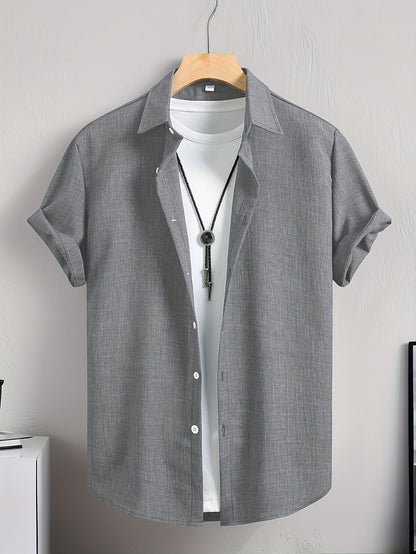 Herr Skjorta Kortärmad Casual Stil Perfekt för Sommar och Lediga Tillfällen