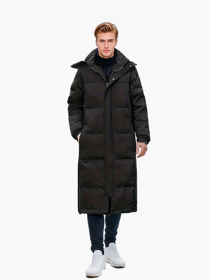 Herr Lång Dunstil Parkas Vinterjacka – Elegant Varm Ytterplagg för Vardagsbruk