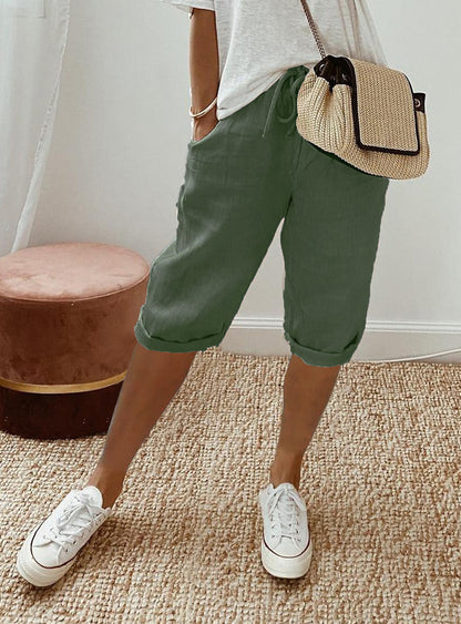 Damens Avslappnade Sommarshorts med Elastisk Midja – Perfekta för Vardag och Semester