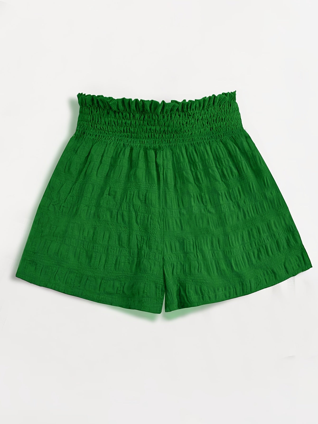 Damers avslappnade shorts med hög midja och smockad midjeresår – perfekta för sommar och vardag