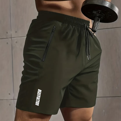 Herr Träningsshorts med dragkedjeficka – Sportiga Gymshorts för Träning & Fitness
