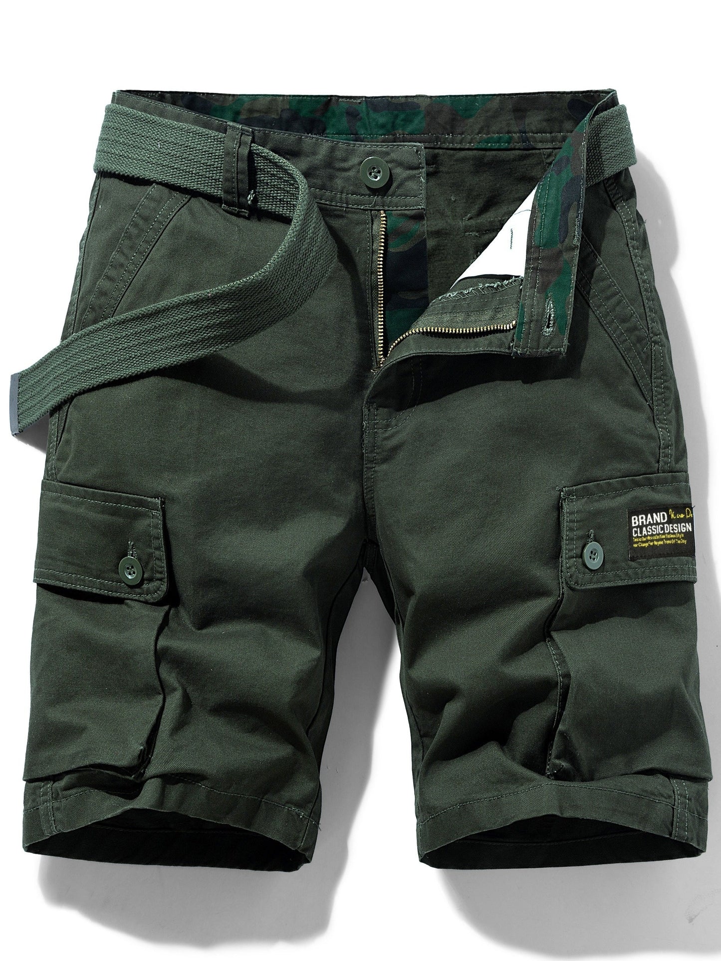 Herrar Cargo Shorts med Bälte – Klassisk och Praktisk för Vardag och Äventyr