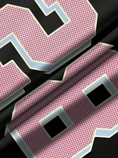 Dam Topp Preppy Sportig Jersey med Nummer 28 och Vintage Detaljer