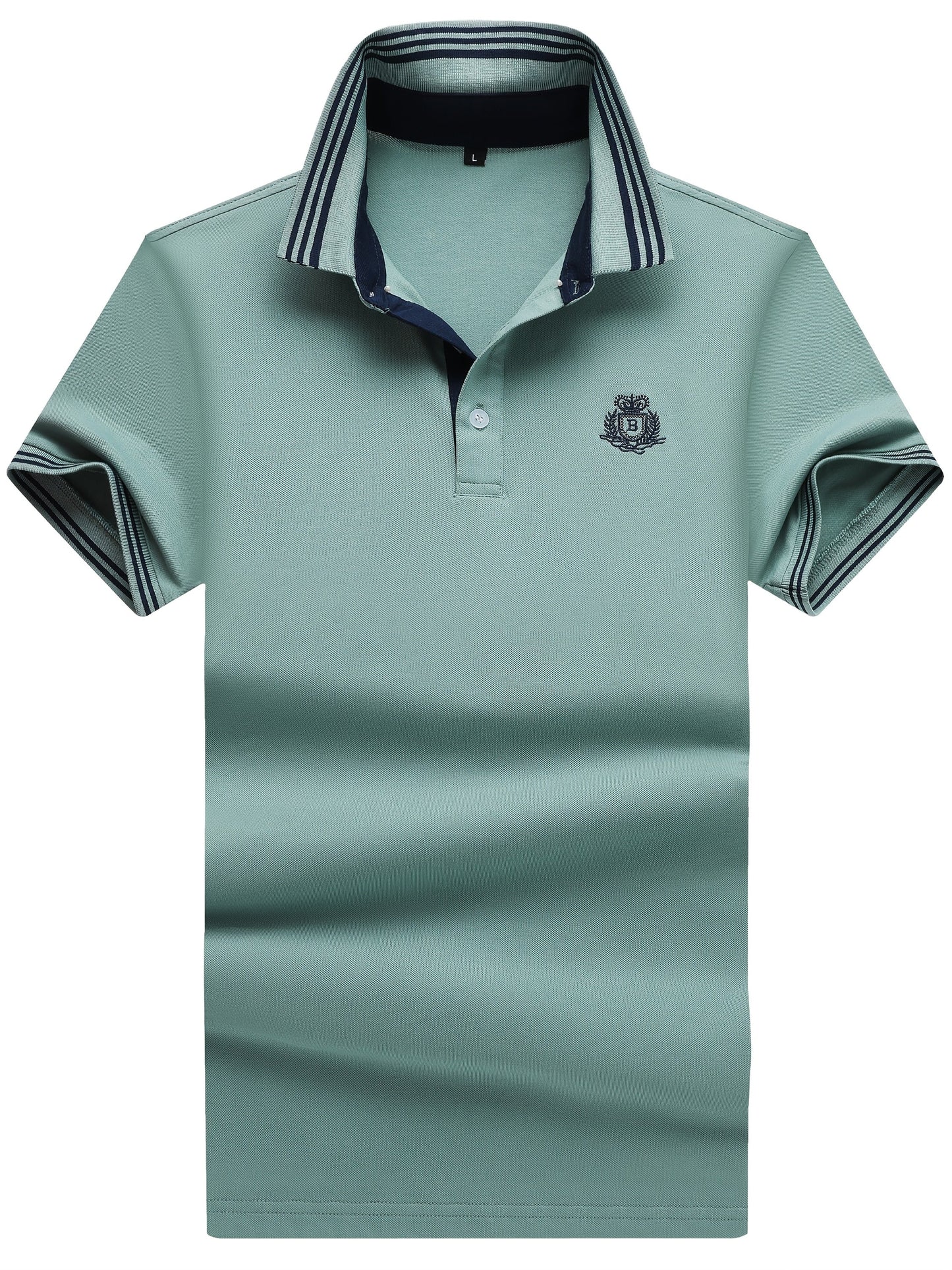 Herr Pikétröja med Sportig Klassikerstil och Broderad Bröstlogotyp – Perfekt för Fritid och Golf
