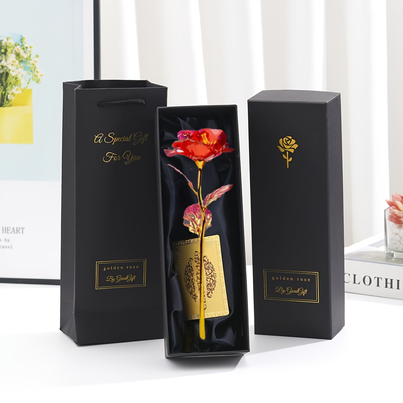 Elegant Dekorativ Evighetsros i Presentbox – Perfekt Gåva för Kvinnor, Romantisk Inredning och Jubileum