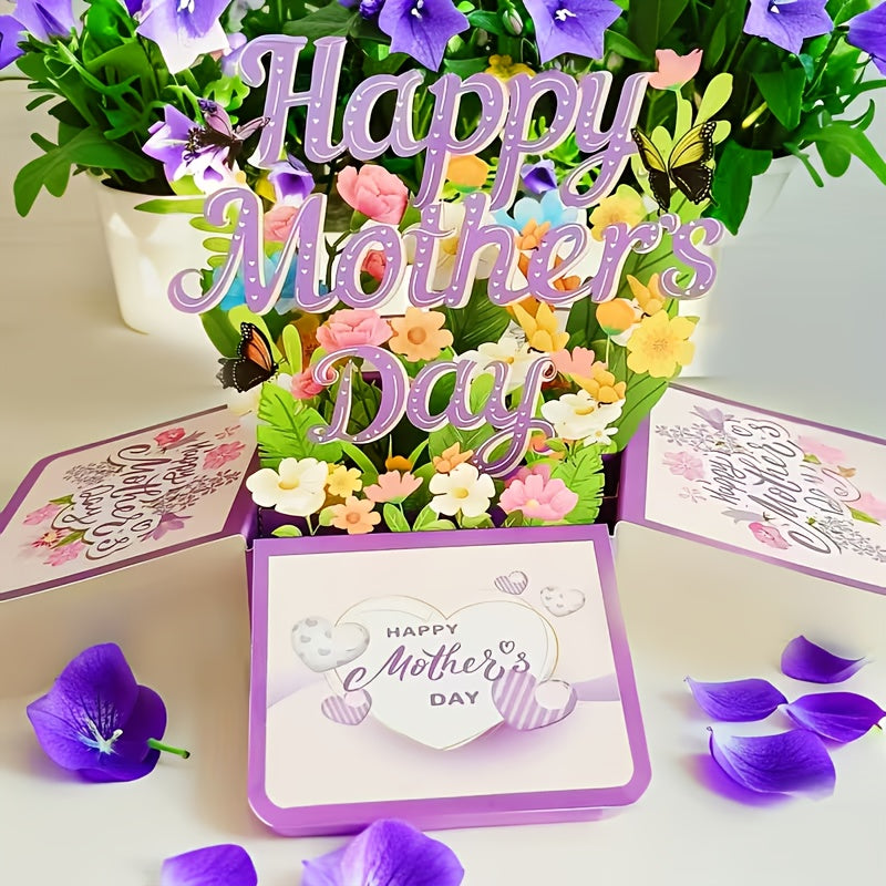 Pop-up 3D Blomsterkort för Mors dag – Dekorativt och minnesvärt gåvokort för kvinnor