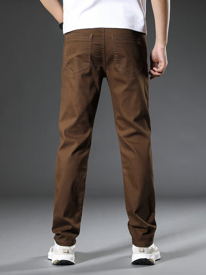 Herr Jeans Byxor Rak Passform Casual Arbetsstil