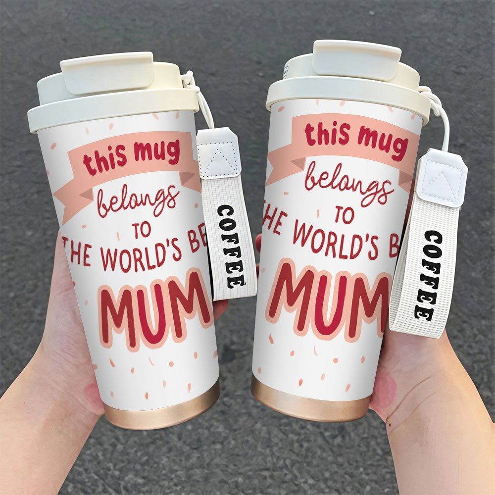 Resemugg för kvinnor – Världens bästa mamma – Personlig och praktisk kaffemugg för resor och vardag