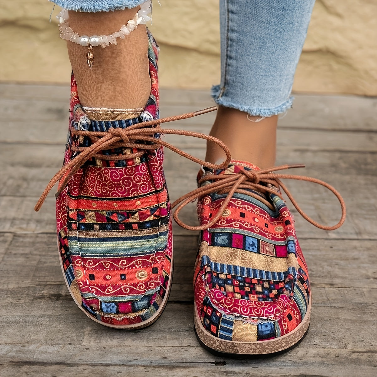 Damloafers med vintageinspirerat mönster – Bekväma vardagsskor med brogue-detaljer
