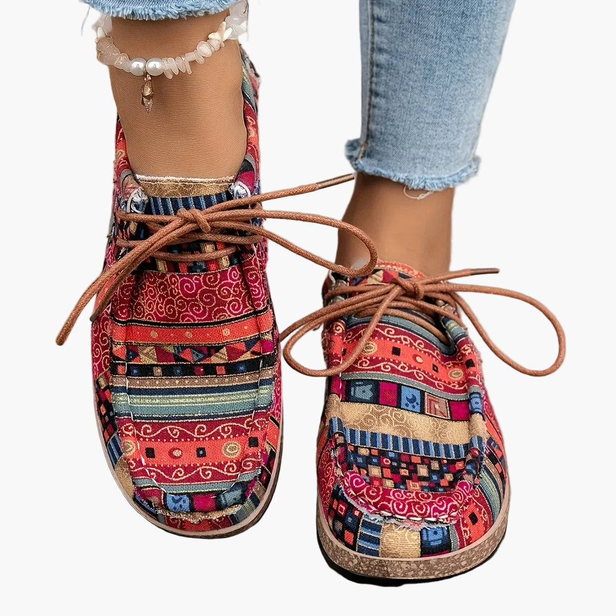 Damloafers med vintageinspirerat mönster – Bekväma vardagsskor med brogue-detaljer