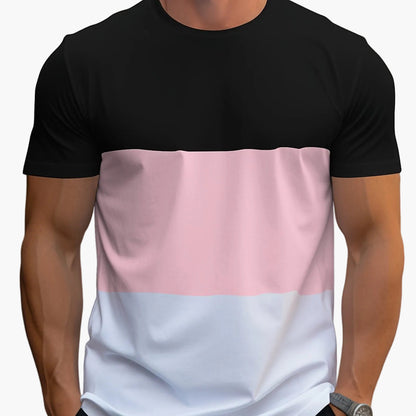 Herr T-shirt med färgblock – Modern och avslappnad stil för vardagsbruk