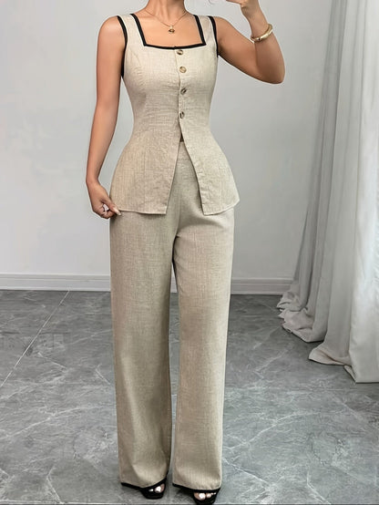 Dam Kostymset i Elegant Stil för Vår och Sommar – Skräddarsydd Välsittande Look för Kontor och Fest