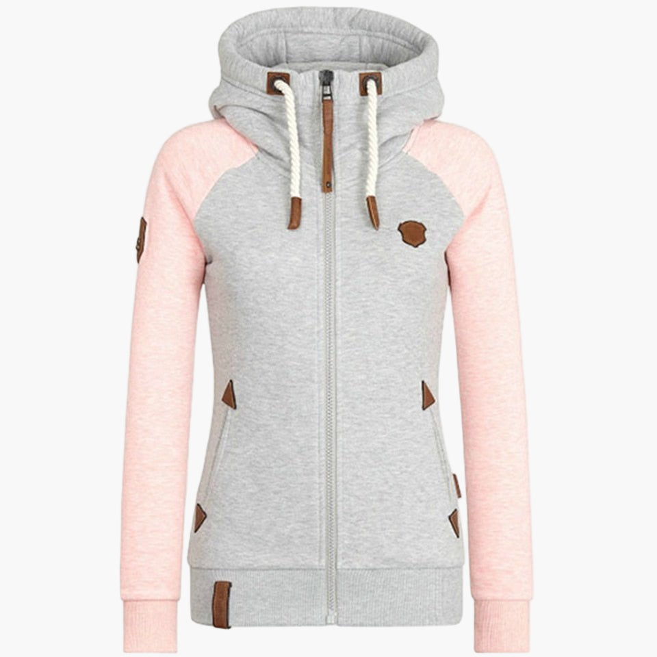 Dam Hoodie med Dragkedja – Slim Fit, Sportig & Trendig Fritidsstil