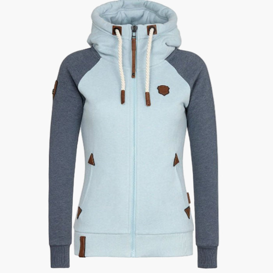 Dam Hoodie med Dragkedja – Slim Fit, Sportig & Trendig Fritidsstil