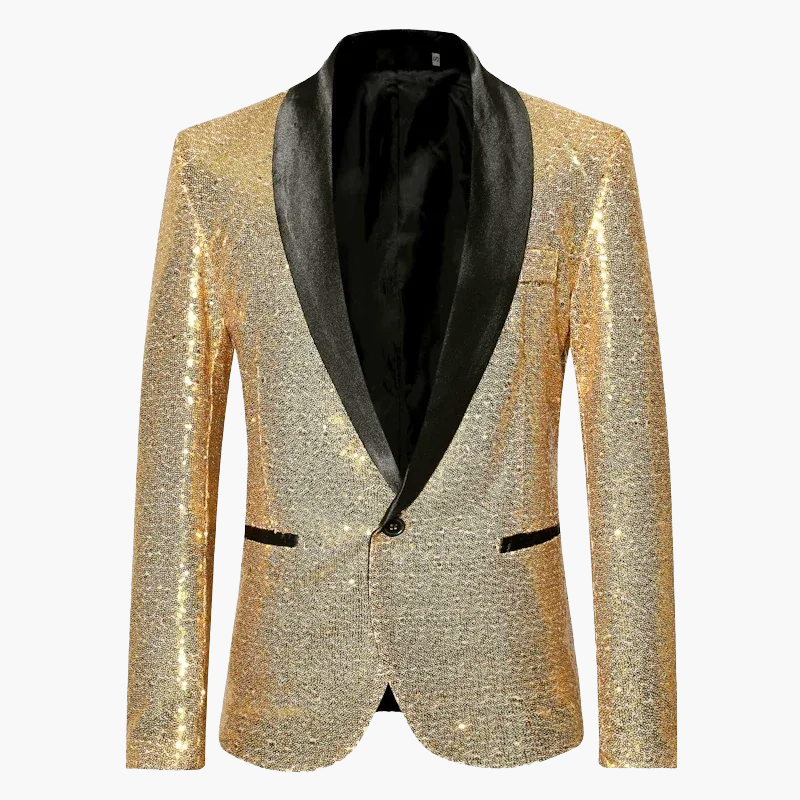 Herr Paljettkavaj Fest Blazer Slim Fit Partykläder