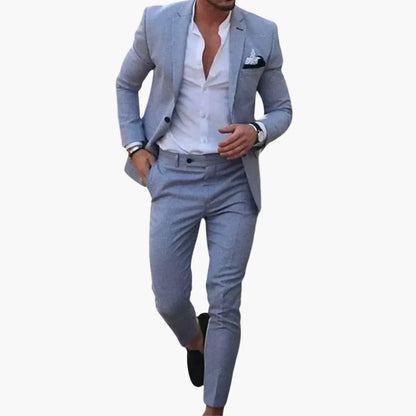 Herr Slim Fit Kostym – Modern Stilfull Tvådelad Kostym för Fest och Arbete