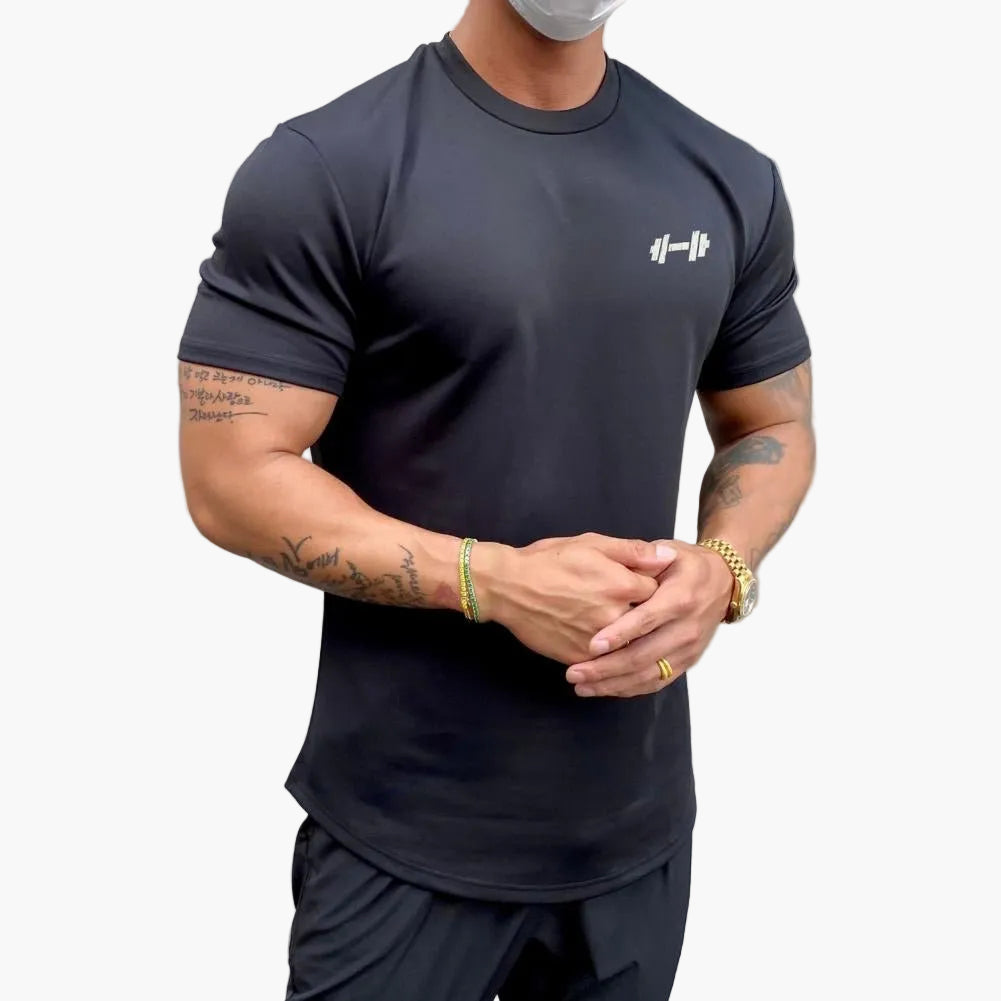 Herr T-shirt för träning och fitness – Muskelpassform, trendig stil