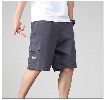 Herrshorts för strand och fritid med cargo-stil och praktiska fickor