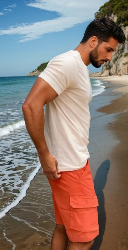 Herr Cargo Shorts med Flera Fickor för Vardag och Fritid