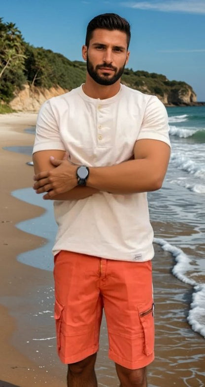 Herr Cargo Shorts med Flera Fickor för Vardag och Fritid