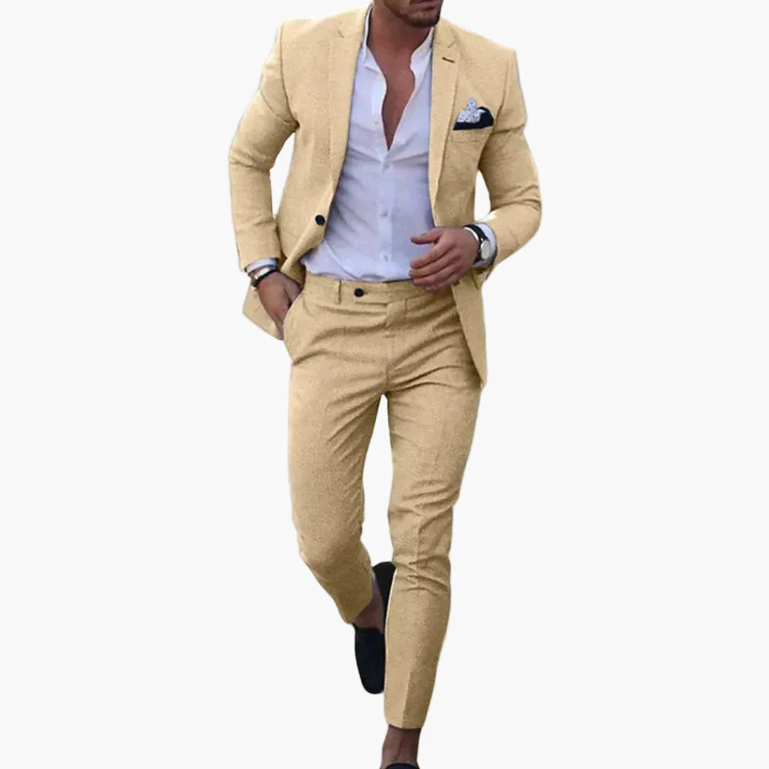 Herr Slim Fit Kostym – Modern Stilfull Tvådelad Kostym för Fest och Arbete