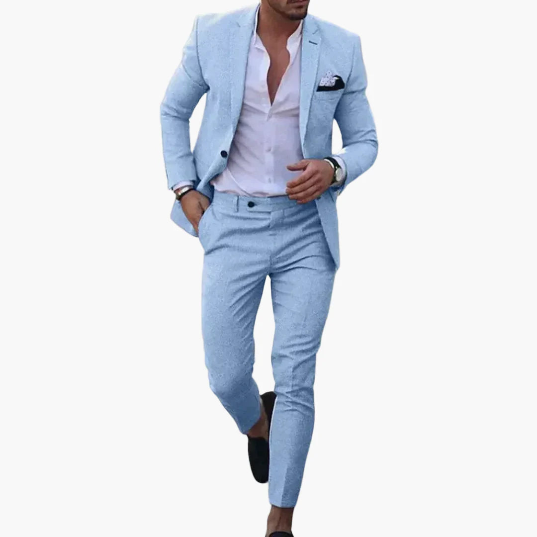 Herr Slim Fit Kostym – Modern Stilfull Tvådelad Kostym för Fest och Arbete