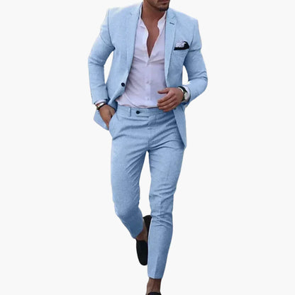 Herr Slim Fit Kostym – Modern Stilfull Tvådelad Kostym för Fest och Arbete