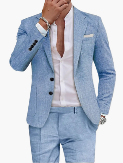 Herr Slim Fit Kostym – Modern Stil för Fest och Arbete