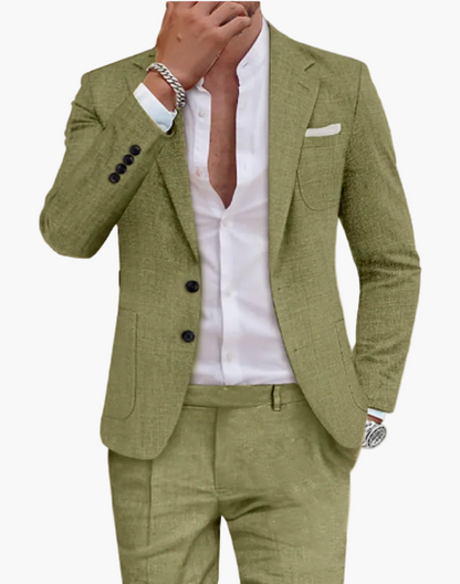 Herr Slim Fit Kostym – Modern Stil för Fest och Arbete