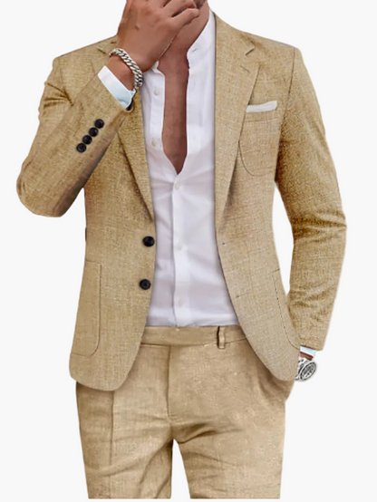 Herr Slim Fit Kostym – Modern Stil för Fest och Arbete