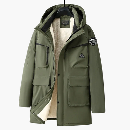 Herrarnas vinterparkas – Modern outdoorjacka med huva och generös passform